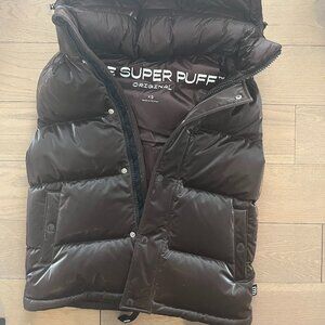 Aritzia Super Puff Vest Rich Mocha Brown Liquid Shine